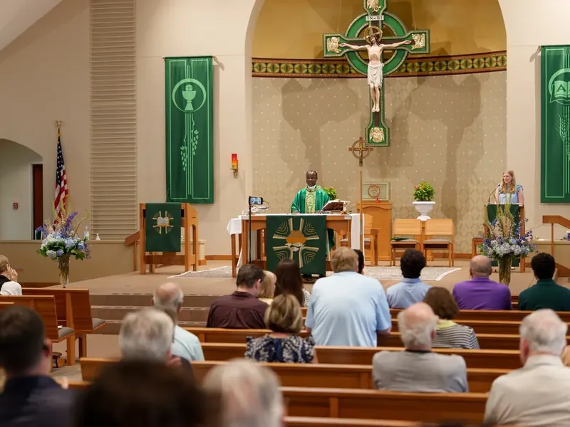 The sanctuary and Celtic crucifix